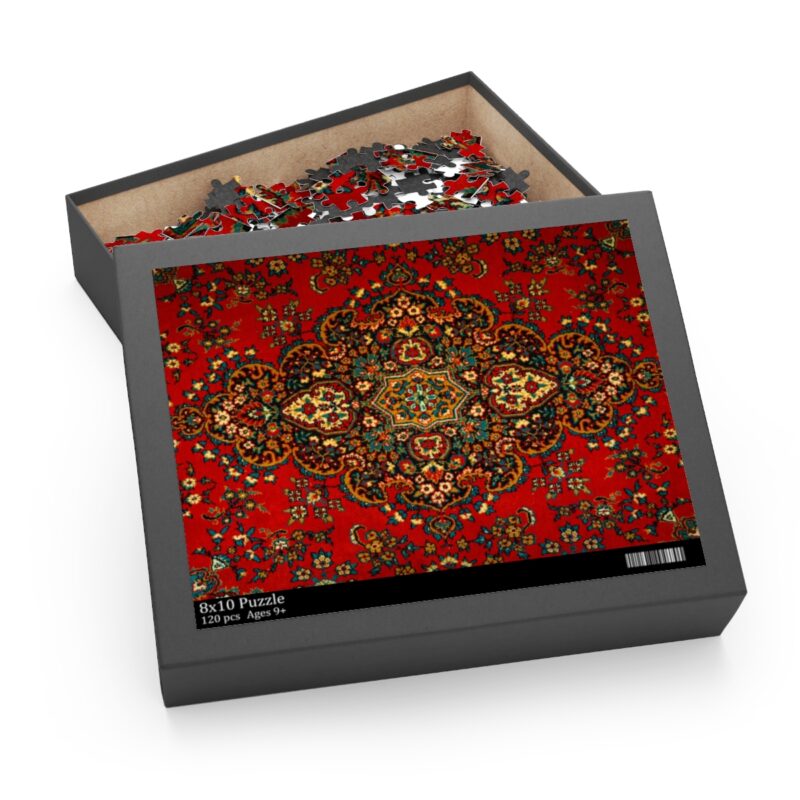 Deep Red Persian Rug Puzzle for Adults and Kids | 30-500 Pieces - Image 3