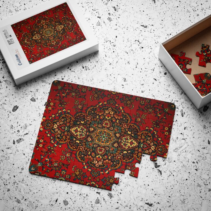 Deep Red Persian Rug Puzzle for Adults and Kids | 30-500 Pieces