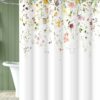 Calming Floral Design Bathroom Shower Curtain 71" x 71" - 3 Flower Styles