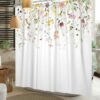 Calming Floral Design Bathroom Shower Curtain 71" x 71" - 3 Flower Styles - Image 2